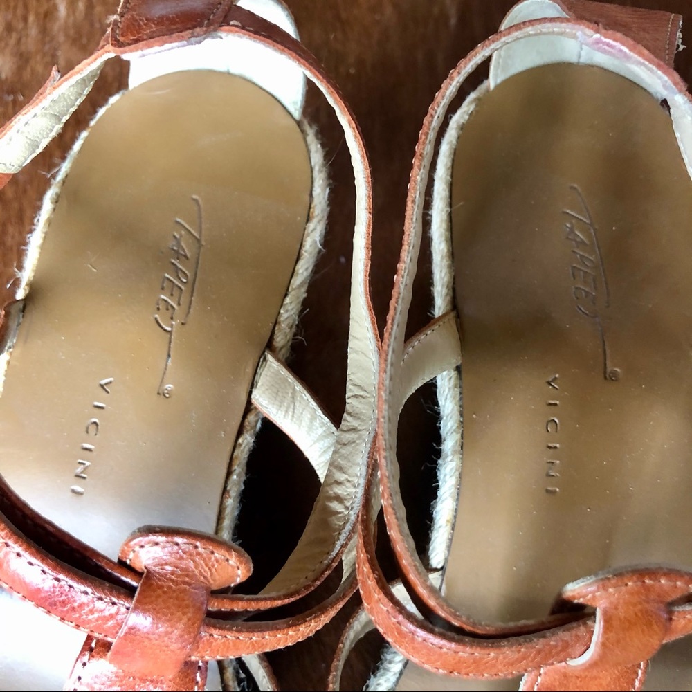 Tapeet Orange Strappy Playform Sandals size 8.5 - Picture 7 of 8